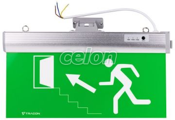 CIL de sig-evacuare cu LED, cu pictograme autoadezive 230V, 50Hz, 36×LED, 3h, 3,7V / 600mAh, NI-Cd, IP30, Alte Produse, Tracon Electric, Iluminat - şi corpuri de iluminat, Corpuri de iluminat de siguranţă, Corpuri de siguranţă-evacuare cu LED, Tracon Electric