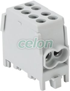 Clemă derivaţie, fixare peșină, gri 2.5-25mm2, max. 1000VAC/DC, max.101A, Alte Produse, Tracon Electric, Elemente de conexiune, Cleme şir, Cleme de derivaţie, FLECU, Tracon Electric