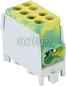 Clemă derivaţie, fixare peșină, verde-galben 2.5-25mm2, max. 1000VAC/DC, max.101A, Alte Produse, Tracon Electric, Elemente de conexiune, Cleme şir, Cleme de derivaţie, FLECU, Tracon Electric