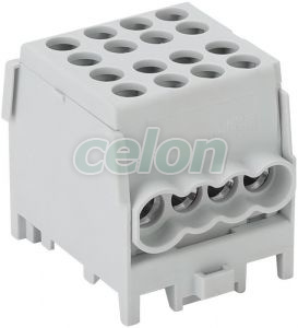 Clemă derivaţie, fixare peșină, gri 2.5-25mm2, max. 1000VAC/DC, max.101A, Alte Produse, Tracon Electric, Elemente de conexiune, Cleme şir, Cleme de derivaţie, FLECU, Tracon Electric