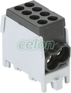 Clemă derivaţie, fixare peșină, negru 2.5-25mm2, max. 1000VAC/DC, max.101A, Alte Produse, Tracon Electric, Elemente de conexiune, Cleme şir, Cleme de derivaţie, FLECU, Tracon Electric