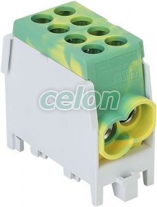 Clemă derivaţie, fixare peșină, verde-galben 2.5-25mm2, max. 1000VAC/DC, max.101A, Alte Produse, Tracon Electric, Elemente de conexiune, Cleme şir, Cleme de derivaţie, FLECU, Tracon Electric