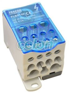 Clemă şir distribuţie, fixare pe şină, construcţie deschisă 1×150(120)mm2/5×16(10),4×25(16),2×35(25)mm2, 1000VAC/DC,400A, Elemente de conexiune, Blocuri de distributie, Tracon Electric