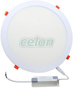 Beépíthető LED mélysugárzó, kerek, fehér 230 VAC 50Hz, 21 W, 2155 lm, D=300 mm, 4000 K, IP40, EEI=F, Egyéb termékek, Tracon Electric, Világító- és lámpatestek, LED panel és mélysugárzó, Kerek, beépíthető LED panel, Tracon Electric