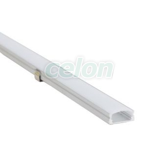 Profil din aluminiu pentrubenzi LED, plat W=10mm, H=1m, Alte Produse, Tracon Electric, Surse de lumină, Benzi cu LED-uri și accesorii, Profiluri din Aluminiu pentru benzi cu LED-uri, Tracon Electric