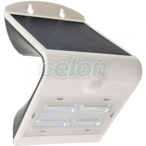 CIL de perete LED, panou fotovoltaic,detector mișcare, alb 3,2 W, 4000 K, 400 lm, IP65, 3,7 V, 2 Ah, Alte Produse, Tracon Electric, Iluminat - şi corpuri de iluminat, Proiectoare, Proiector LED cu panou fotovoltaic şi detector de mişcare, Tracon Electric