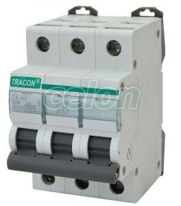 Siguranţă automată, 3 poli, curba caracteristică B 6A, 4,5 kA, Alte Produse, Tracon Electric, Aparataj, Siguranţe automate, Siguranţe automate tip MB - 4,5 kA, Tracon Electric