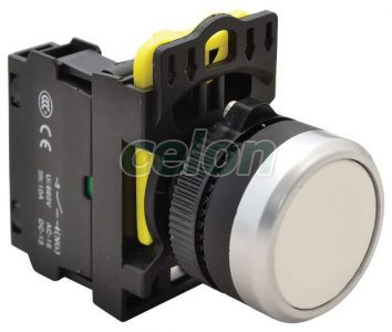 Buton simplu, alb 1×NO, 5A/230V AC-15, IP65, Alte Produse, Tracon Electric, Automatizări industriale, Butoane, comutatoare şi lămpi de semnalizare cu corp din material plastic, Butoane simple, Tracon Electric