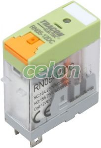 Releu print cu buton de test și indicator de stare 110V AC / 1×CO (NC: 12A, NO: 15A, 230V AC / 30V DC), Alte Produse, Tracon Electric, Relee, Relee industriale, Relee print, Tracon Electric