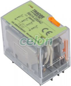 Releu miniaturizat de puterecu buton test și indicat.stare 12V DC / 4×CO (12A, 230V AC / 28V DC), Alte Produse, Tracon Electric, Relee, Relee industriale, Relee miniaturizate de putere, Tracon Electric