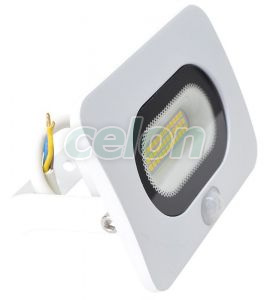 SMD fényvető mozgásérzékelővel, fehér 20W, 4000K, IP65, 220-240V AC, 1600lm, 110°, 3-10m, EEI=G, Egyéb termékek, Tracon Electric, Világító- és lámpatestek, Fényvető, LED fényvető, RSMDLFM széria, Tracon Electric