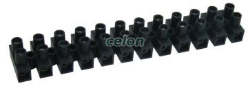 Cleme şir flexibile, profil H, 12 poli, negru 6mm2, 450VAC, 40A, PP, Elemente de conexiune, Cleme şir flexibile, Tracon Electric