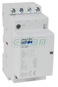 Contactor modular 230V AC, 50Hz, 2 Mod, 3×NO, AC1/AC7a, 25A, Alte Produse, Tracon Electric, Aparataj, Aparataj modular, Contactoare de instalaţii, SHK tip, Tracon Electric