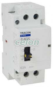 Contactor modular 230V AC, 50Hz, 2 Mod, 2×NO, AC1/AC7a, 63A, Alte Produse, Tracon Electric, Aparataj, Aparataj modular, Contactoare de instalaţii, SHK tip, Tracon Electric