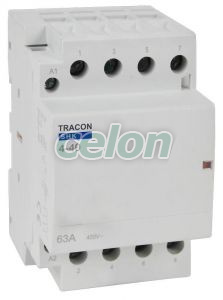 Contactor modular 230V AC, 50Hz, 3 Mod, 4×NO, AC1/AC7a, 40A, Alte Produse, Tracon Electric, Aparataj, Aparataj modular, Contactoare de instalaţii, SHK tip, Tracon Electric