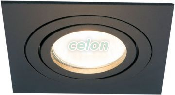 Corp iluminat spot încastrat, pătrat, înclinabil, negru 93x93x24mm, Alte Produse, Tracon Electric, Iluminat - şi corpuri de iluminat, Spoturi, Corpuri de iluminat pentru surse de lumină SPOT, seria SPN, Tracon Electric