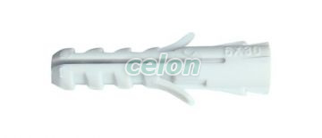 Normál tipli, szürke M8×40mm, PA6.6, Segédanyagok, Rögzítéstechnika, Csavarok, tiplik, Önfeszítő alapcsavar, Tracon Electric