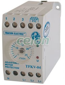 Releu trifazic suprav.tens cu asimetrie regl./prot. termică 3x230/400V AC,+/-5% - +/-25%, 5A/250V AC, Automatizari Industriale, Relee de interfata, masura si control, Relee de protecţie, Releu trifazic de supravegherea tensiunii, cu asimetrie reglabilă şi protecţie termică, Tracon Electric