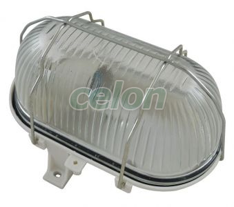 CIL mat.plastic,oval,alb,grilaj metalic, deschidere cu mâna 230 V, 50Hz,E27,max.60W,IP44,class II, Alte Produse, Tracon Electric, Iluminat - şi corpuri de iluminat, Corpuri de iluminat cu grad de protecţie, Corp de iluminat cu grad de protecţie, deschidere cu mâna, Tracon Electric