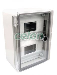 Cutie modulară de distrib.din mat.plastic, uşă transparentă 2x6mod, HxWxD=280x210x130mm, IP65, IK10, 1000V AC/DC, Alte Produse, Tracon Electric, Cutii şi dulapuri, Cutie de distribuţie din material plastic, Cutii modulare de distribuţie din material plastic, Tracon Electric