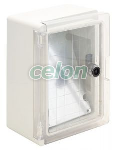 Cutie de distribuţie din mat. plastic cu uşă transparentă HxWxD=280x210x130mm, IP65, IK10, 1000V AC/DC, RAL7035, Alte Produse, Tracon Electric, Cutii şi dulapuri, Cutie de distribuţie din material plastic, Cutii de distribuţie din material plastic, Tracon Electric