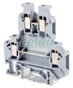 Clemă şir industrială, etajată,cu şurub, pe şină, gri 0,2-4mm2, 500VAC, 32A, Elemente de conexiune, Cleme sir industriale, Cleme industriale, Tracon Electric