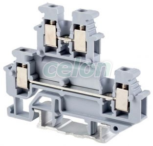 Clemă şir industrială, etajată, cu şurub, pe şină, gri 500V 24A 0.2-4 mm2, Alte Produse, Tracon Electric, Elemente de conexiune, Cleme şir, Cleme industriale cu şurub, Tracon Electric