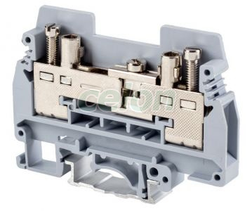 Clemă şir industrială de măsură ,cu şurub, pe şină, gri 0,5-6mm2, 400VAC, 57A, Elemente de conexiune, Cleme sir industriale, Cleme industriale, Tracon Electric