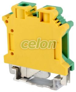 Clemă şir ind. de protecţie, cu şurub, pe şină, verde-galben 0,5-10mm2, 76A, Elemente de conexiune, Cleme sir industriale, Cleme industriale, Tracon Electric