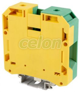 Clemă şir ind. de protecţie, cu şurub, pe şină, verde-galben 16-50mm2, 150A, Elemente de conexiune, Cleme sir industriale, Cleme industriale, Tracon Electric