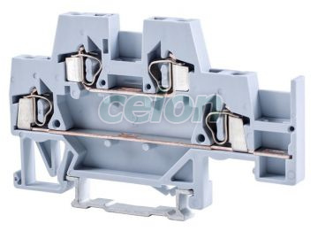 Clemă şir industrială etajată,cu arc, pe şină, gri 500V 20A 0.08-2.5 mm2 4P, Alte Produse, Tracon Electric, Elemente de conexiune, Cleme şir, Cleme industriale fără şurub - TSKC, Tracon Electric