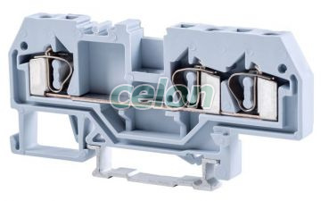 Clemă şir industrială de fază,cu arc, pe şină, gri 800V 32A 0.08-4 mm2 3P, Alte Produse, Tracon Electric, Elemente de conexiune, Cleme şir, Cleme industriale fără şurub - TSKC, Tracon Electric