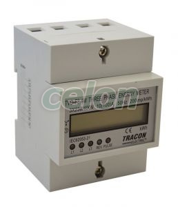 Contor electronic trifazat de energie el.,afişaj LCD, 4 mod 400V / 10 (100)A Pd=3W, Alte Produse, Tracon Electric, Aparate de măsură, Contoare de energie electrică, Contoare electrice trifazate, Tracon Electric