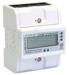 Contor trifazat energie el.,afişaj LCD, pt.reductoare,4 mo 400V / 5 A CT Pd=3W, Alte Produse, Tracon Electric, Aparate de măsură, Contoare de energie electrică, Contoare electrice trifazate, Tracon Electric