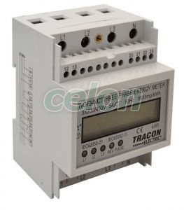 Contor trifazat energie el.,afişaj LCD, pt.reductoare,4 mod. 400V / 5 A CT Pd=3W, Alte Produse, Tracon Electric, Aparate de măsură, Contoare de energie electrică, Contoare electrice trifazate, Tracon Electric