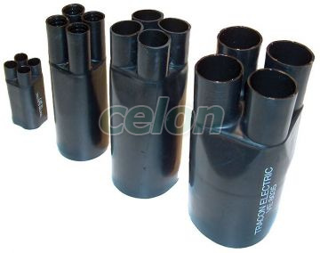 Branşament pentru cablu cu 4 conductoare, cu adeziv 4×6-4×25mm2, (4×13,5/4mm+1×35/14mm), Materiale auxiliare, Materiale termocontractabile, Branşamente şi seturi de branşamente, Branşamente cu patru ramificaţii, Tracon Electric