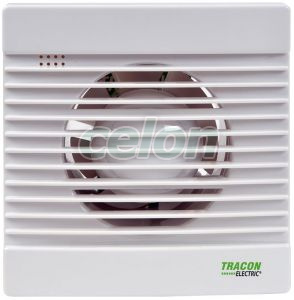 Fürdőszoba ventilátor, golyóscsapágy+időzítő+v.zsalu 230 VAC, 15W, 80 m3/h, 33 dB,100 mm, Egyéb termékek, Tracon Electric, Hálózati installáció, Fürdőszoba ventilátor, Tracon Electric