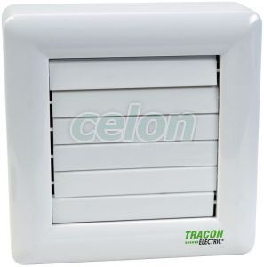 Ventilator de baie cu jaluzele aut., rulment, temporizator 230 VAC, 15W, 80 m3/h, 33 dB,100 mm, Alte Produse, Tracon Electric, Aparataj, Ventilator de baie, Tracon Electric