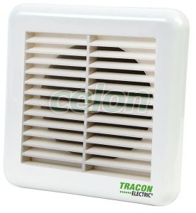 Jaluzea fixă cu grilă de exterior pentru ventilator de baie 151×151×45mm, D=96mm, Alte Produse, Tracon Electric, Aparataj, Ventilator de baie, Tracon Electric