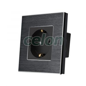 Priza Simpla LUXION cu rama din aluminiu, Prize - Intrerupatoare, Luxion, Luxion