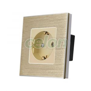 Priza Simpla LUXION cu rama din aluminiu, Prize - Intrerupatoare, Luxion, Luxion