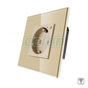 Priza Simpla Wi-Fi cu Monitorizare Consum, cu Rama din Sticla LUXION, Prize - Intrerupatoare, Luxion, Luxion