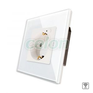 Priza Simpla Wi-Fi cu Monitorizare Consum, cu Rama din Sticla LUXION, Prize - Intrerupatoare, Luxion, Luxion