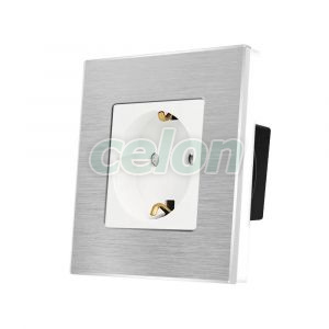 Priza Simpla LUXION cu rama din aluminiu, Prize - Intrerupatoare, Luxion, Luxion