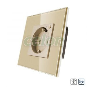 Priza Simpla Wi-Fi LUXION cu Rama din Sticla, RF433, Prize - Intrerupatoare, Luxion, Luxion