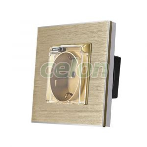 Priza Simpla cu Capac de Protectie LUXION cu rama din aluminiu, Prize - Intrerupatoare, Luxion, Luxion