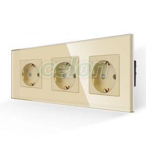 Priza Tripla cu Rama din Sticla LUXION, Prize - Intrerupatoare, Luxion, Luxion