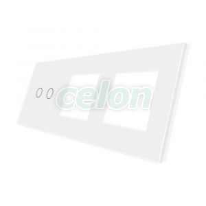 Luxion Panou Intrerupator Dublu cu Touch si 2 Prize Alb, Prize - Intrerupatoare, Luxion, Luxion