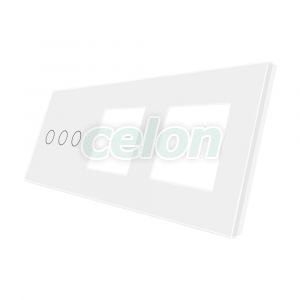 Luxion Panou Intrerupator Triplu cu Touch si 2 Prize Alb, Prize - Intrerupatoare, Luxion, Luxion