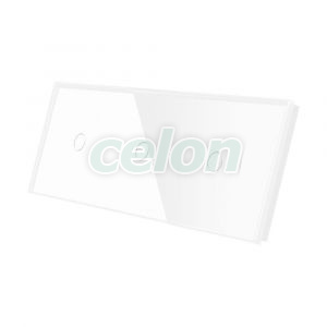 Luxion Panou Intrerupator Simplu + Simplu + Simplu cu Touch din Sticla Alb, Prize - Intrerupatoare, Luxion, Luxion